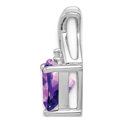 Sterling Silver Amethyst & White Topaz Pendant – view 3