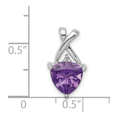 Sterling Silver Amethyst & White Topaz Pendant – view 4