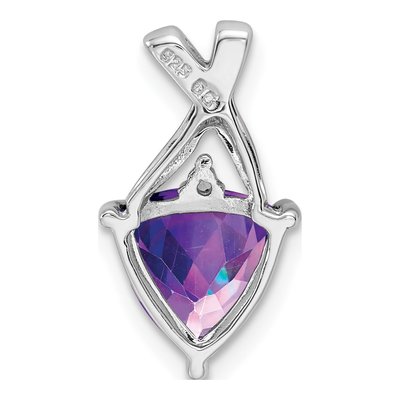 Sterling Silver Amethyst & White Topaz Pendant – view 5