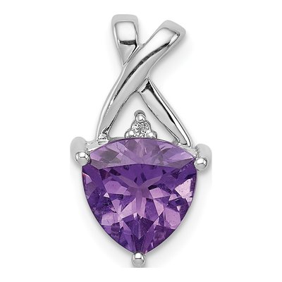 Sterling Silver Amethyst & White Topaz Pendant