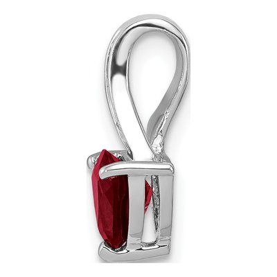 Sterling Silver Garnet & Diamond Trillion Pendant – view 3