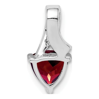 Sterling Silver Garnet & Diamond Trillion Pendant – view 5