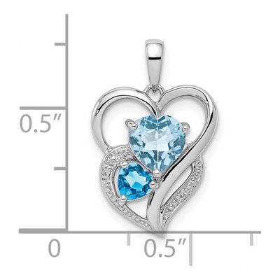 Sterling Silver Sky Blue Topaz & Swiss Blue Topaz Pendant – view 4