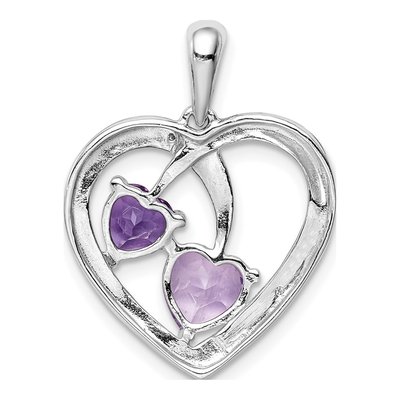Sterling Silver Rose de France Amethyst & Amethyst RH Pendant – view 4