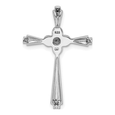 Sterling Silver Freshwater Cultured Pearl & Diamond Cross Pendant – view 5