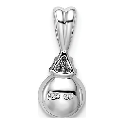 Sterling Silver Freshwater Cultured Pearl & Diamond Pendant – view 4