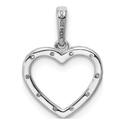 Sterling Silver 1/20 ct tw Diamond Heart Pendant – view 4