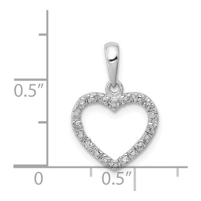 Sterling Silver 1/20 ct tw Diamond Heart Pendant – view 5