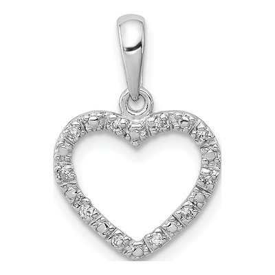 Sterling Silver 1/20 ct tw Diamond Heart Pendant