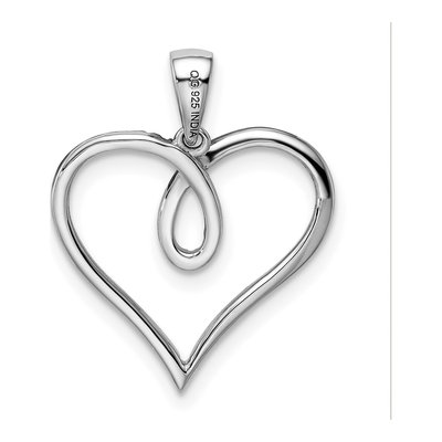Sterling Silver 0.09 ct tw Diamond Heart Pendant – view 4
