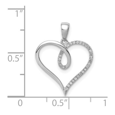 Sterling Silver 0.09 ct tw Diamond Heart Pendant – view 5