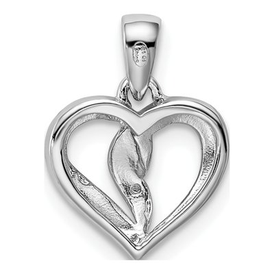 Sterling Silver Diamond Heart Pendant – view 4