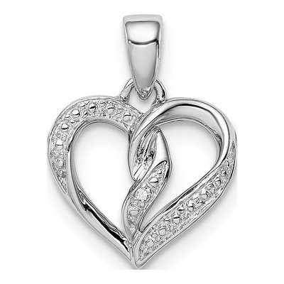 Sterling Silver Diamond Heart Pendant