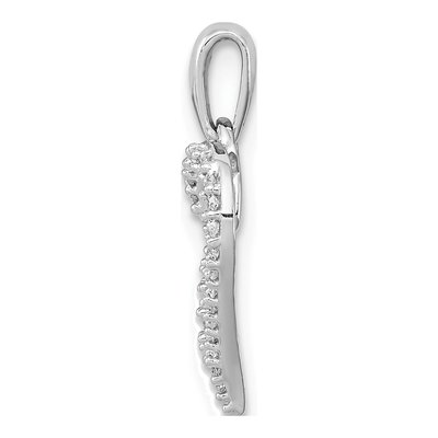 Sterling Silver 1/8 ct tw Diamond Double Heart Pendant – view 3