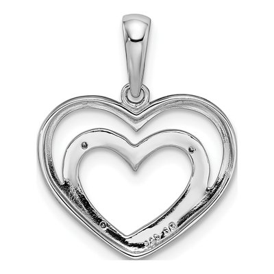 Sterling Silver Diamond Double Heart Pendant – view 5