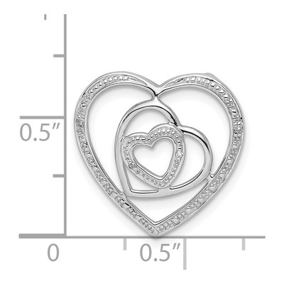 Sterling Silver Diamond Triple Heart Pendant – view 4