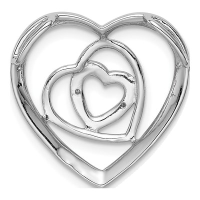 Sterling Silver Diamond Triple Heart Pendant – view 5