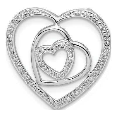 Sterling Silver Diamond Triple Heart Pendant