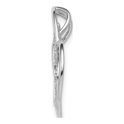 Sterling Silver Diamond Triple Heart Pendant – view 3