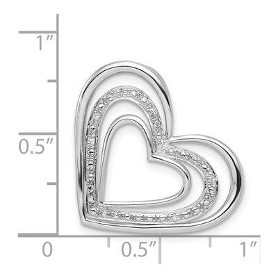 Sterling Silver Diamond Triple Heart Pendant – view 4