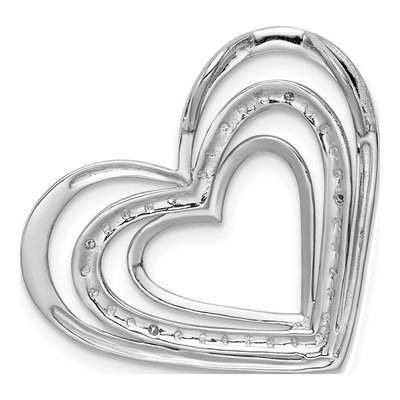 Sterling Silver Diamond Triple Heart Pendant – view 5