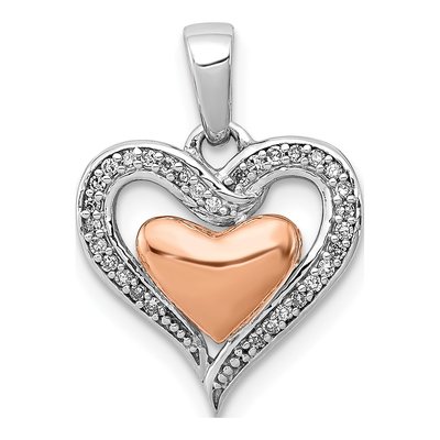 Sterling Silver 1/10 ct tw Diamond Heart Pendant
