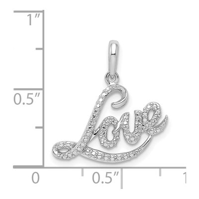 Sterling Silver Diamond Love Pendant – view 4
