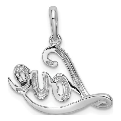 Sterling Silver Diamond Love Pendant – view 5