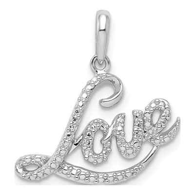 Sterling Silver Diamond Love Pendant