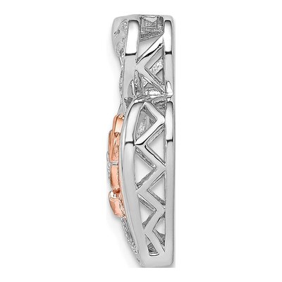 Sterling Silver Diamond I Heart Slide Pendant – view 3