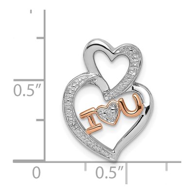 Sterling Silver Diamond I Heart Slide Pendant – view 4