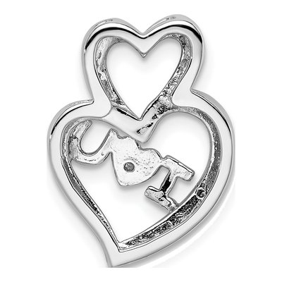Sterling Silver Diamond I Heart Slide Pendant – view 5