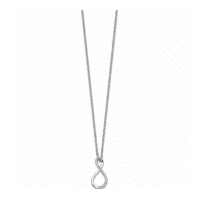 Sterling Silver 1/15 ct tw Diamond Infinity Necklace – view 3