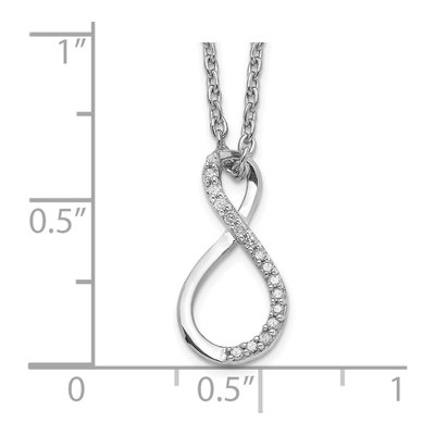 Sterling Silver 1/15 ct tw Diamond Infinity Necklace – view 4