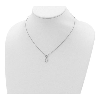 Sterling Silver 1/15 ct tw Diamond Infinity Necklace – view 5