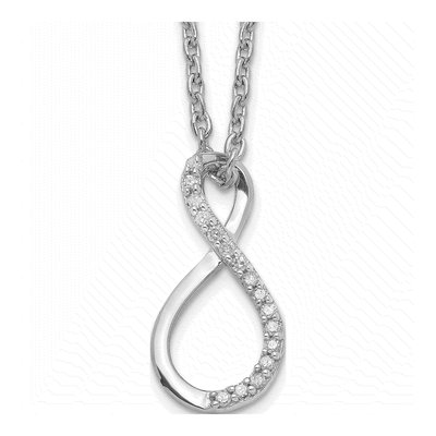 Sterling Silver 1/15 ct tw Diamond Infinity Necklace