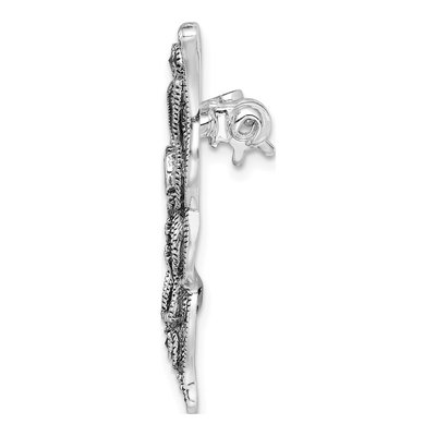 Sterling Silver Marcasite Red CZ Butterfly Pin Brooch – view 3