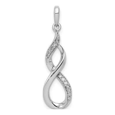 Sterling Silver 1/10 ct tw Diamond Figure Pendant