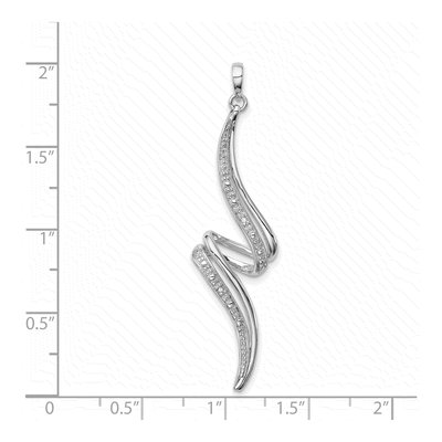 Sterling Silver Diamond Swirl Pendant – view 4