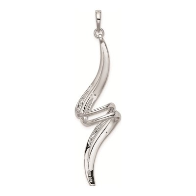 Sterling Silver Diamond Swirl Pendant – view 5