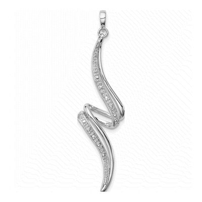 Sterling Silver Diamond Swirl Pendant