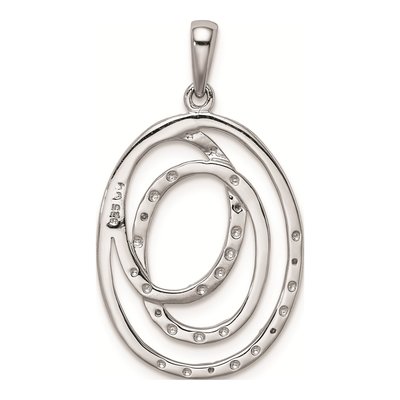 Sterling Silver Diamond Pendant – view 5
