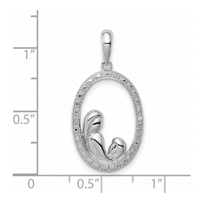 Sterling Silver Diamond Mother Child Pendant – view 4