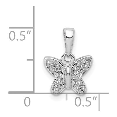 Sterling Silver Diamond Girls' Butterfly Pendant – view 4