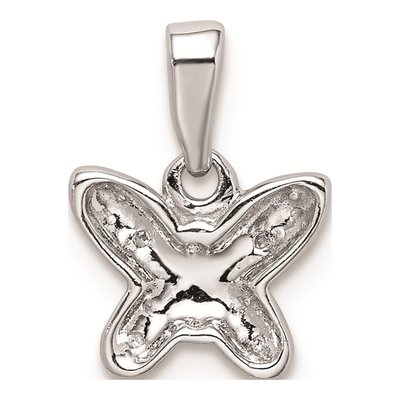 Sterling Silver Diamond Girls' Butterfly Pendant – view 5