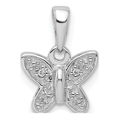 Sterling Silver Diamond Girls' Butterfly Pendant