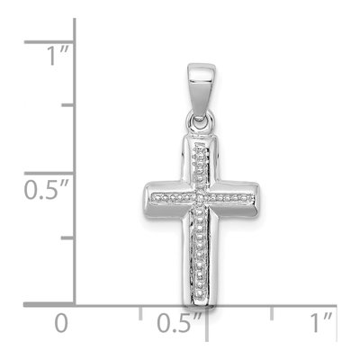 Sterling Silver Diamond Cross Pendant – view 4