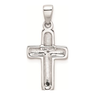 Sterling Silver Diamond Cross Pendant – view 5