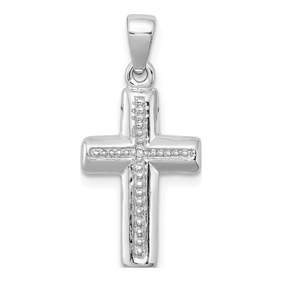 Sterling Silver Diamond Cross Pendant