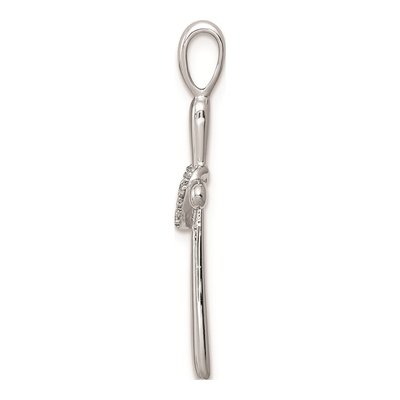 Sterling Silver Diamond Cross Heart Pendant – view 3
